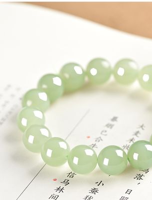 Hotan Jade Leaf Bracelet Natural 2-Layer Green Nephrite Jade Bracelet For Women Round Bead Design With Zircon Leaf Charm Bracelet,Lucky Jade Bracelet Ladies Jewelry