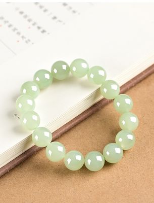 Hotan Jade Leaf Bracelet Natural 2-Layer Green Nephrite Jade Bracelet For Women Round Bead Design With Zircon Leaf Charm Bracelet,Lucky Jade Bracelet Ladies Jewelry