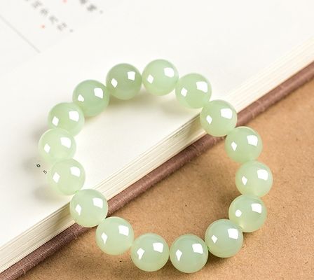 Hotan Jade Leaf Bracelet Natural 2-Layer Green Nephrite Jade Bracelet For Women Round Bead Design With Zircon Leaf Charm Bracelet,Lucky Jade Bracelet Ladies Jewelry