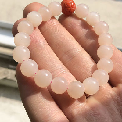 Natural Round Stone Bead Bracelet Magnolia Hetian Jade Nephrite Bracelet Men And Women'S Crystal Bracelet Factory Direct Sales