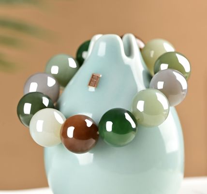 Natural Hotan Jade Beaded Nephrite Bracelet for Men Women Jewelry Factory Wholesale Hot Selling Polished Nephrite Bracelet Fashion Accessory