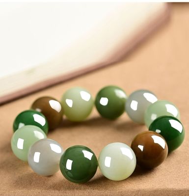 Natural Hotan Jade Beaded Nephrite Bracelet for Men Women Jewelry Factory Wholesale Hot Selling Polished Nephrite Bracelet Fashion Accessory