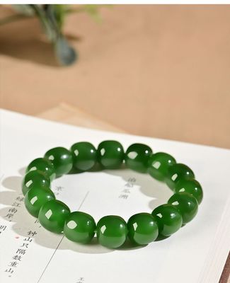Natural Nephrite Beaded Bracelets Milk White Hetian Jade Healing Reiki Bracelet For Couple Birthday Gift Natural Gem Semi Precious Reiki Healing Crystals Handmade Round Beads Stretch Brace