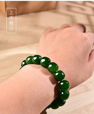 Natural Nephrite Beaded Bracelets Milk White Hetian Jade Healing Reiki Bracelet For Couple Birthday Gift Natural Gem Semi Precious Reiki Healing Crystals Handmade Round Beads Stretch Brace