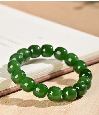 Natural Nephrite Beaded Bracelets Milk White Hetian Jade Healing Reiki Bracelet For Couple Birthday Gift Natural Gem Semi Precious Reiki Healing Crystals Handmade Round Beads Stretch Brace