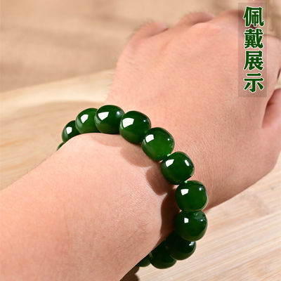 Natural Nephrite Beaded Bracelets Milk White Hetian Jade Healing Reiki Bracelet For Couple Birthday Gift Natural Gem Semi Precious Reiki Healing Crystals Handmade Round Beads Stretch Brace