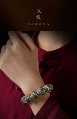 Jade Bracelet Stretch Elastic Cord Pulserase Jewelry Bracelets For Women Men Gift Nephrite Fashion Tennis Bracelet Hand-Carved for Style and Elegance