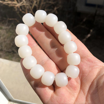 Jade (Nephritis) Bracelet With 8 And 10 Mm Round Beads, Jade Bracelet Genuine Hetian Jade Bracelet Natural Gradient Color Nephrite Hetian Jade Beaded Bracelet for Women and Men