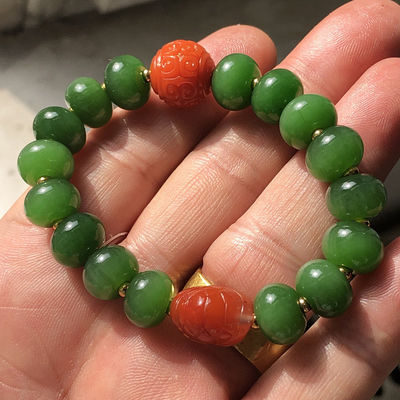 Trend Jewelry Fashion Silver Gold Chain Cute Butterfly Pendant Nephrite Jade Bracelet Bangles For Women Nephrite jade crystal bead bracelet Beads for Souvenir Gift