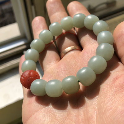 Natural Quartzite Jade White Jade Nephrite Jade Bucket Bead Pumpkin Charm Adjustable Couple Friend Bracelets For Women Men
