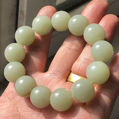 Natural Quartzite Jade White Jade Nephrite Jade Bucket Bead Pumpkin Charm Adjustable Couple Friend Bracelets For Women Men