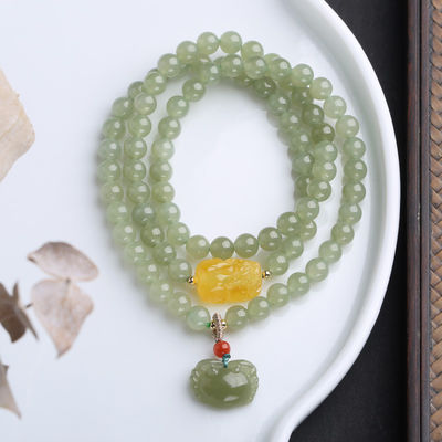 Wholesale Round Light Green Nephrite Jade Crystal Bead Bracelet Beads For Souvenir Gift Top Quality Gemstone A Grade Natural Canadian Nephrite Jade Bangle 8mm Round Beads Bracelet
