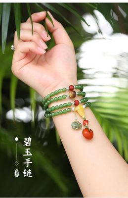 Wholesale Round Light Green Nephrite Jade Crystal Bead Bracelet Beads For Souvenir Gift Top Quality Gemstone A Grade Natural Canadian Nephrite Jade Bangle 8mm Round Beads Bracelet