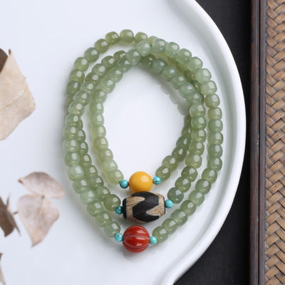 Wholesale Round Light Green Nephrite Jade Crystal Bead Bracelet Beads For Souvenir Gift Top Quality Gemstone A Grade Natural Canadian Nephrite Jade Bangle 8mm Round Beads Bracelet