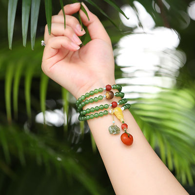 Wholesale Round Light Green Nephrite Jade Crystal Bead Bracelet Beads For Souvenir Gift Top Quality Gemstone A Grade Natural Canadian Nephrite Jade Bangle 8mm Round Beads Bracelet