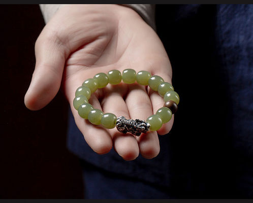 Custom Jewellery Manufacturer Wholesale 8x10mm Oval Nephrite Green Jade Bracelet Natural Stone 18k Gold Jewelry Women Fine Jewelry Gifts Genuine Natural Jadeite Real Bracelets