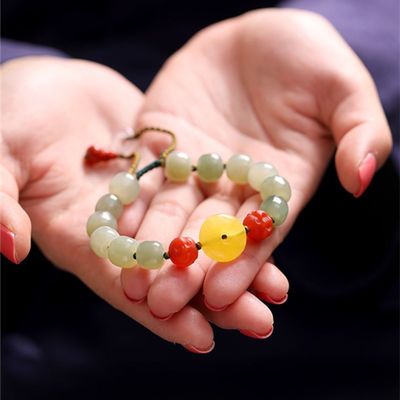 Custom Jewellery Manufacturer Wholesale 8x10mm Oval Nephrite Green Jade Bracelet Natural Stone 18k Gold Jewelry Women Fine Jewelry Gifts Genuine Natural Jadeite Real Bracelets