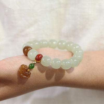 Custom Jewellery Manufacturer Wholesale 8x10mm Oval Nephrite Green Jade Bracelet Natural Stone 18k Gold Jewelry Women Fine Jewelry Gifts Genuine Natural Jadeite Real Bracelets