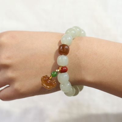 Custom Jewellery Manufacturer Wholesale 8x10mm Oval Nephrite Green Jade Bracelet Natural Stone 18k Gold Jewelry Women Fine Jewelry Gifts Genuine Natural Jadeite Real Bracelets