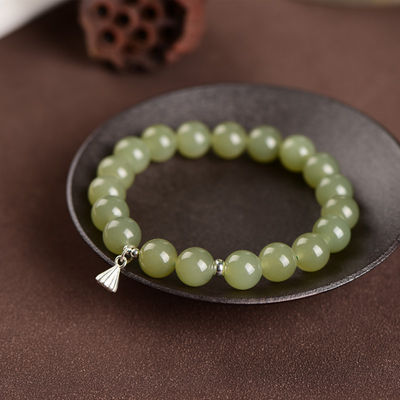 Custom Jewellery Manufacturer Wholesale 8x10mm Oval Nephrite Green Jade Bracelet Natural Stone 18k Gold Jewelry Women Fine Jewelry Gifts Genuine Natural Jadeite Real Bracelets