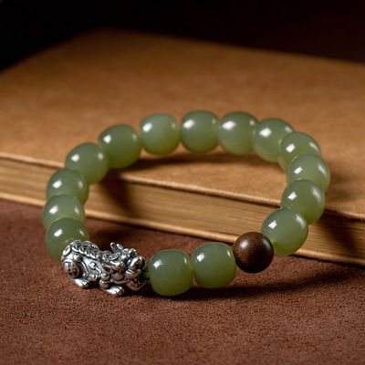 Custom Jewellery Manufacturer Wholesale 8x10mm Oval Nephrite Green Jade Bracelet Natural Stone 18k Gold Jewelry Women Fine Jewelry Gifts Genuine Natural Jadeite Real Bracelets