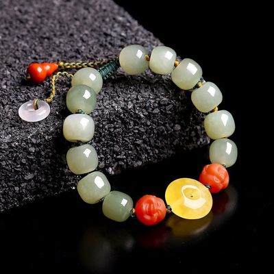 Custom Jewellery Manufacturer Wholesale 8x10mm Oval Nephrite Green Jade Bracelet Natural Stone 18k Gold Jewelry Women Fine Jewelry Gifts Genuine Natural Jadeite Real Bracelets