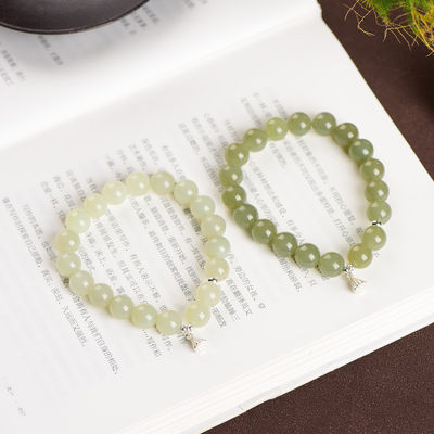 Custom Jewellery Manufacturer Wholesale 8x10mm Oval Nephrite Green Jade Bracelet Natural Stone 18k Gold Jewelry Women Fine Jewelry Gifts Genuine Natural Jadeite Real Bracelets