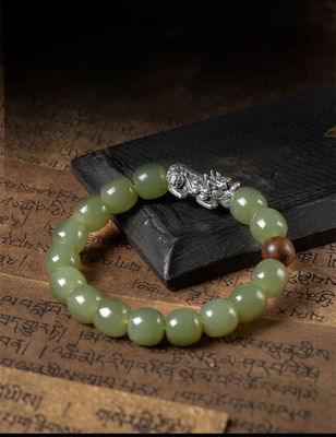 Custom Jewellery Manufacturer Wholesale 8x10mm Oval Nephrite Green Jade Bracelet Natural Stone 18k Gold Jewelry Women Fine Jewelry Gifts Genuine Natural Jadeite Real Bracelets