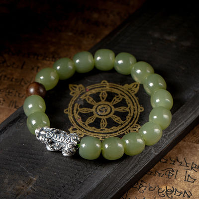 Custom Jewellery Manufacturer Wholesale 8x10mm Oval Nephrite Green Jade Bracelet Natural Stone 18k Gold Jewelry Women Fine Jewelry Gifts Genuine Natural Jadeite Real Bracelets