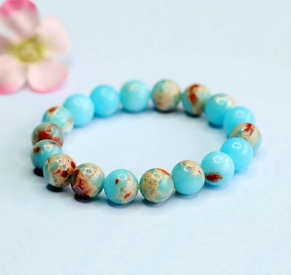 Fengshui Natural Koreite Shoushan Stone Beads Bracelet Fashionable Healing Reiki Gemstone Stretch Bracelet Geometric Agate Trendy Style