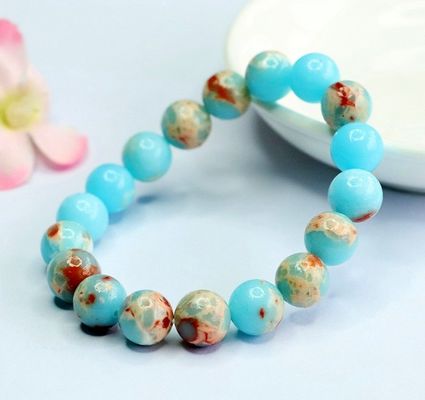 Fengshui Natural Koreite Shoushan Stone Beads Bracelet Fashionable Healing Reiki Gemstone Stretch Bracelet Geometric Agate Trendy Style