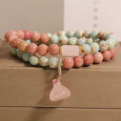 Summer Natural Shoushan Stone Party Accessory Gift Adjustable Gold Plating Flat Bracelet Fashion Handmade Jewelry Gifts For Her