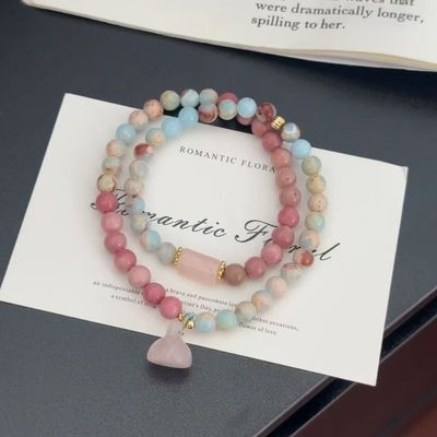 Summer Natural Shoushan Stone Party Accessory Gift Adjustable Gold Plating Flat Bracelet Fashion Handmade Jewelry Gifts For Her