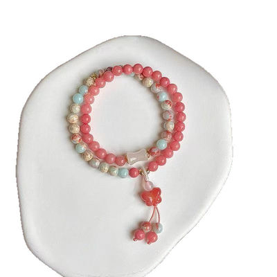 Summer Natural Shoushan Stone Party Accessory Gift Adjustable Gold Plating Flat Bracelet Fashion Handmade Jewelry Gifts For Her