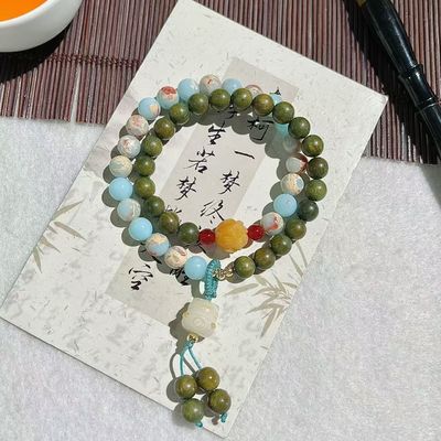 Summer Natural Shoushan Stone Party Accessory Gift Adjustable Gold Plating Flat Bracelet Fashion Handmade Jewelry Gifts For Her