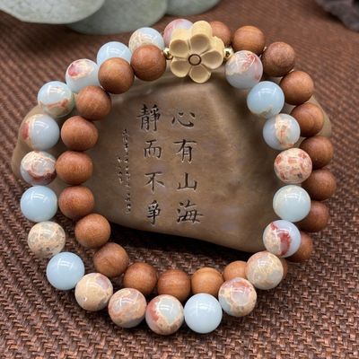 Summer Natural Shoushan Stone Bracelet For Women Beach Party Accessory Gift Adjustable Gold Plating Flat Bracelet