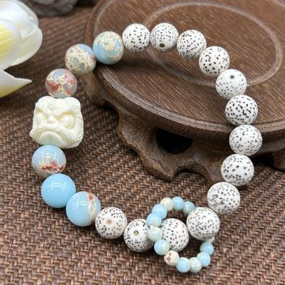 Summer Natural Shoushan Stone Bracelet For Women Beach Party Accessory Gift Adjustable Gold Plating Flat Bracelet