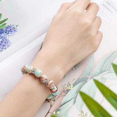 Unique Mother'S Day Gift From Daughter/Son-Birthday/Christmas/Valentines Jewelry - Best Mama Bracelet With Easter Stuffers For Women-Natural Stone Bracelet For Mom