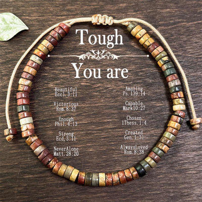 Dainty Shoushan Jasper Bracelet Minimalist Natural Stone Beads, Tibetan Bohemian Handmade Bracelet Bohemian 2*4mm Round Sediment Gemstone Healing Bracelet Gift Purple Imperial Jasper Stone