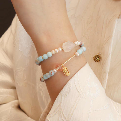 Europe And United States New Natural Red Agate Pearl Shoushan Stone Beaded Bracelet Female Jewelry Wholesale Bangles Type