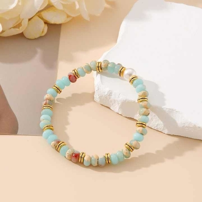Europe And United States New Natural Red Agate Pearl Shoushan Stone Beaded Bracelet Female Jewelry Wholesale Bangles Type