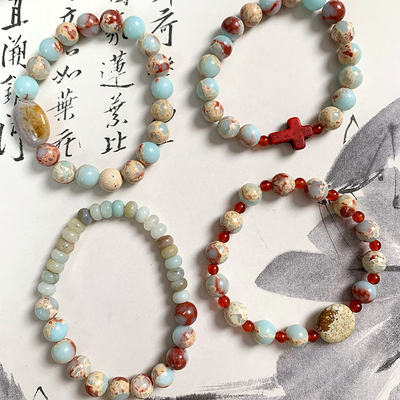New Red Agate Shoushan Stone Bracelet Natural Stone Beads Bracelet Jewelry Custom Fashion Shoushan Stone Bracelet Stone Alloy Gold and Silver Eagle Bracelet Women's Beaded Bracelet