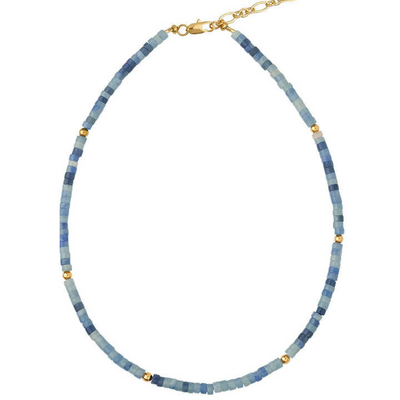 Natural Stone Women Shoushan Stone Multi Color Crystal Beads Bracelet Necklace Tiny Cylinder Natural Stone Necklace Stainless Steel Gold Beads Beaded Necklace for Women