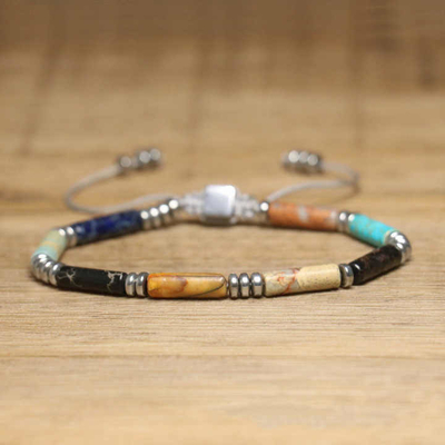 Natural Emperor Stone Beaded Wristband Vintage Gold Hand Woven Bracelet Adjustable Shoushan Stone Accessory Party Gift Hand-beaded Retro Synthetic Shoushan Stone Stone Bracelet