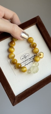 Hot Sale New Chinese Fu Brand Beaded Bracelet Anti Opal Boudoir Hand String Female Exquisite Friendship Cat'S Eye Crystal Bracelets Women Girl Cute Elastic Opal Zircon Moon Stone Bead