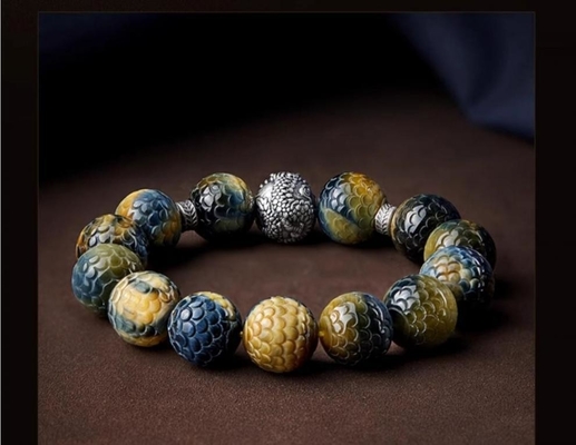999 Silver Dragon Bracelet High Quality Natural White Opalite Crystal Bracelet Opal Polished Handicraft Fashion Healing Stone For Feng Shui For Gift