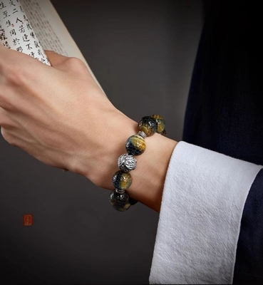999 Silver Dragon Bracelet High Quality Natural White Opalite Crystal Bracelet Opal Polished Handicraft Fashion Healing Stone For Feng Shui For Gift