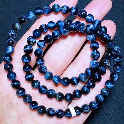 Women Men Energy Agate Jewelry Couples Gift Genuine Energy Gems Handmade Single Elastic Bangles Natural Peter Stone Pietersite Round Bead Bracelets