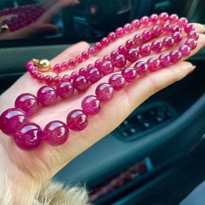 Necklace Colorful Beads Elastic Bracelet Watermelon Tourmaline Bracelet Natural Stone Tourmaline Jade Irregular Bead Bracelet For Gift