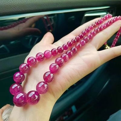 Necklace Colorful Beads Elastic Bracelet Watermelon Tourmaline Bracelet Natural Stone Tourmaline Jade Irregular Bead Bracelet For Gift